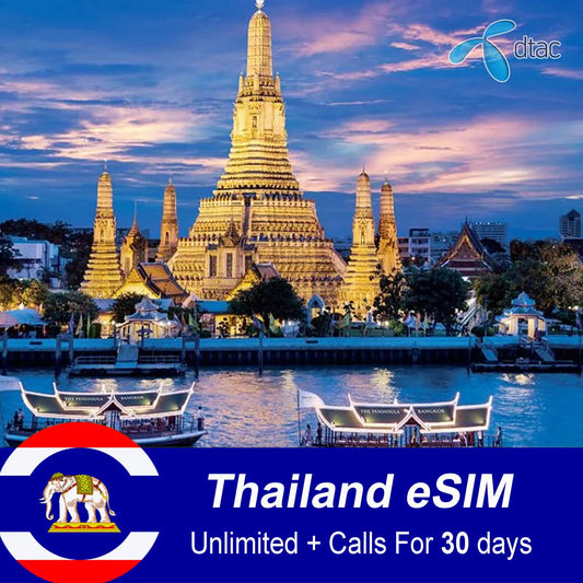 Thailand eSIM Unlimited Data For 30 Days