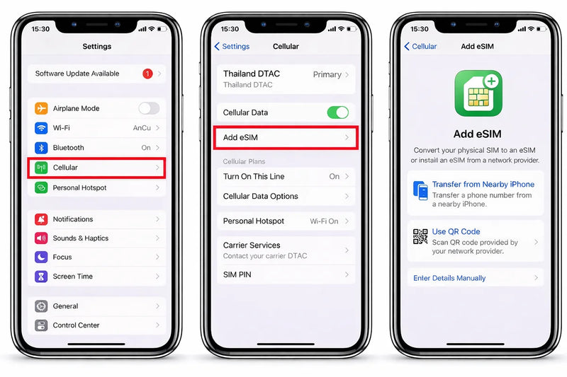 iPhone QR code setup step 2