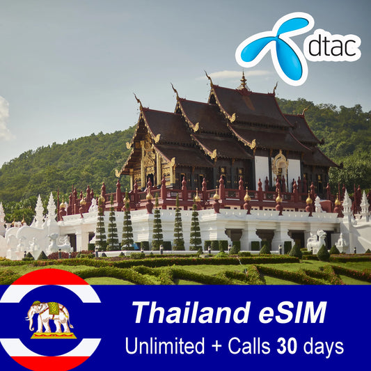 Thailand eSIM Unlimited Data For 30 Days