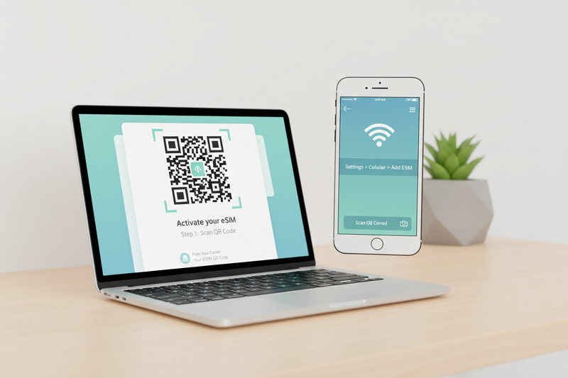 iPhone QR code setup step 1