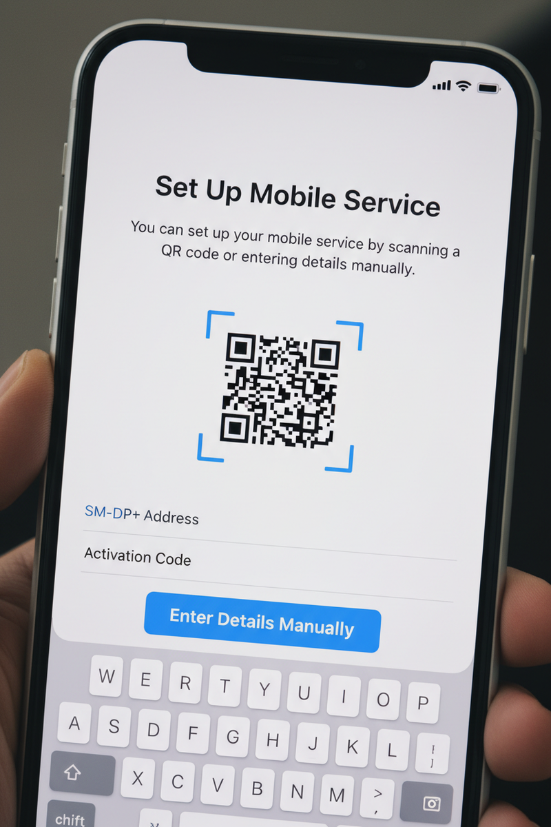 iPhone manual setup step 1